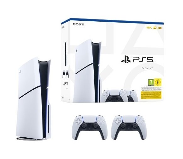 Consola SONY Playstation PS5 Slim + 2 Mandos 1TB (Edición Estándar)
