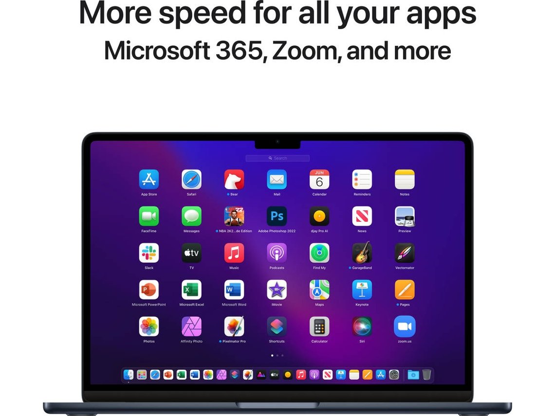 MacBook Air APPLE Medianoche (13'' - Apple M2 8-Core - RAM: 16 GB - 256 GB - GPU 8-Core)