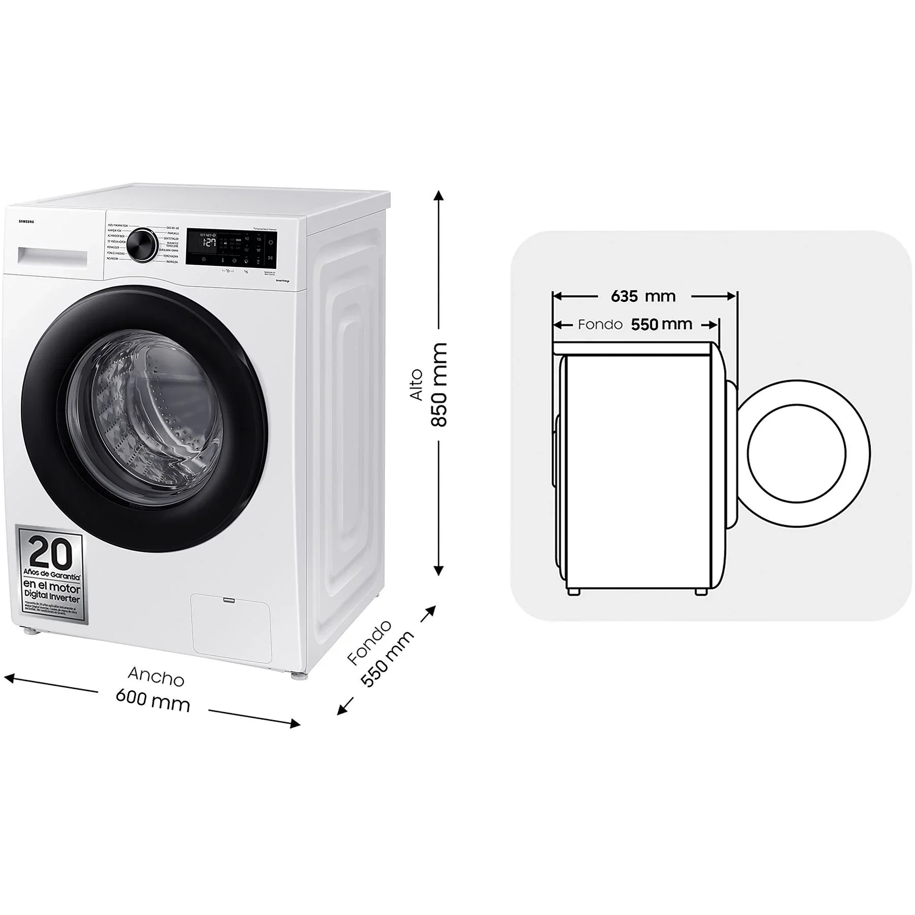 Lavadora carga frontal - Samsung WW90CGC04DAEEC, 9 kg