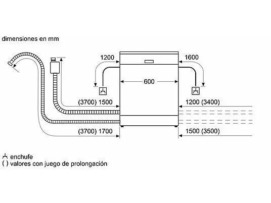 Lavavajillas - Bosch SMS4HVI02E, 14 servicios, 6 programas, 60 cm