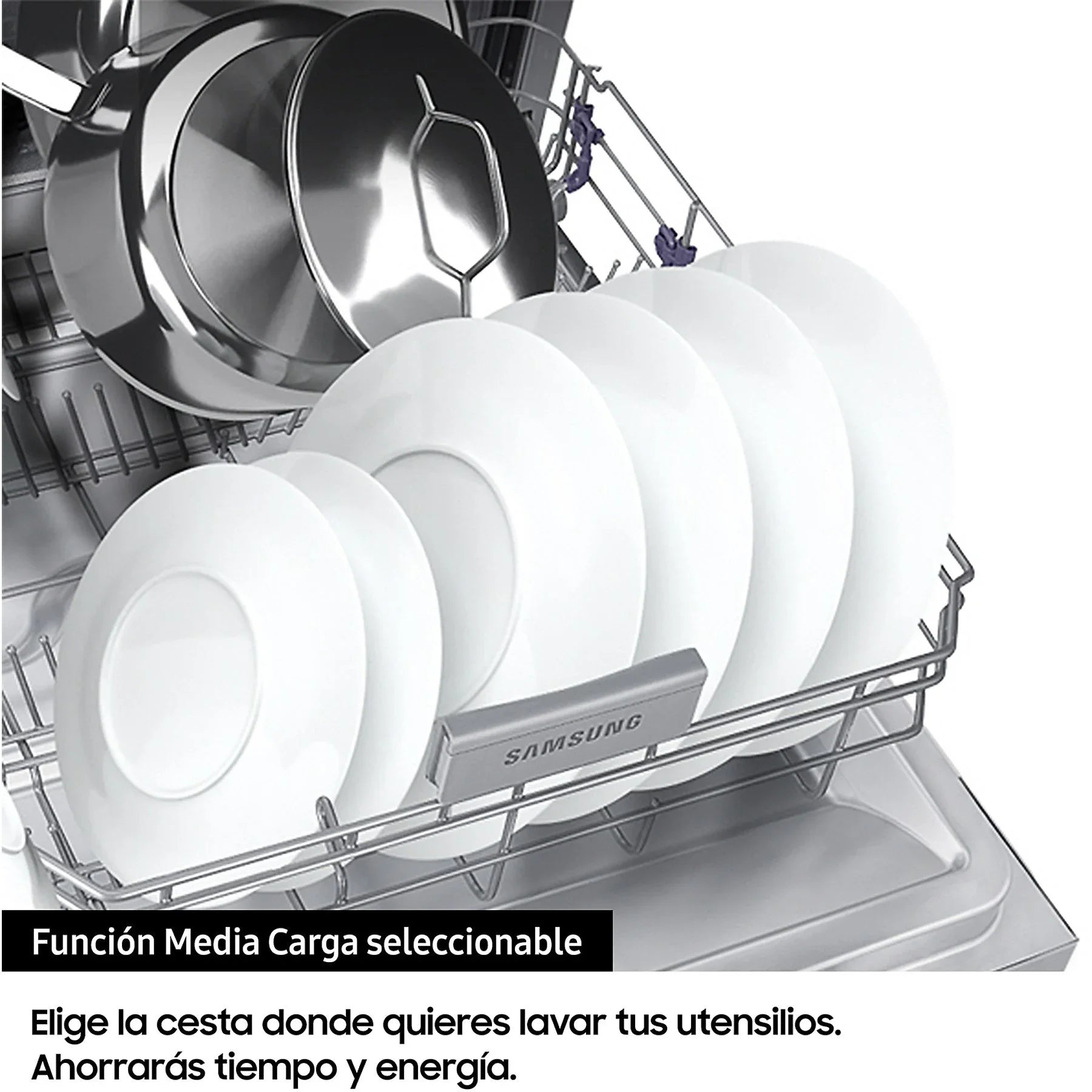 Lavavajillas - Samsung DW60M6050FS, 14 servicios, 7 programas